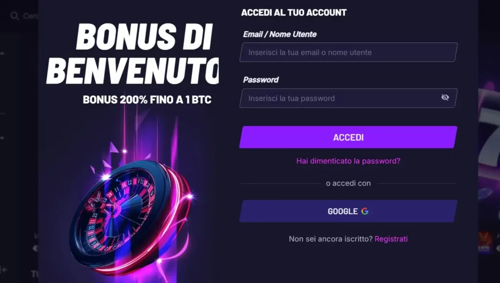 Accesso da desktop