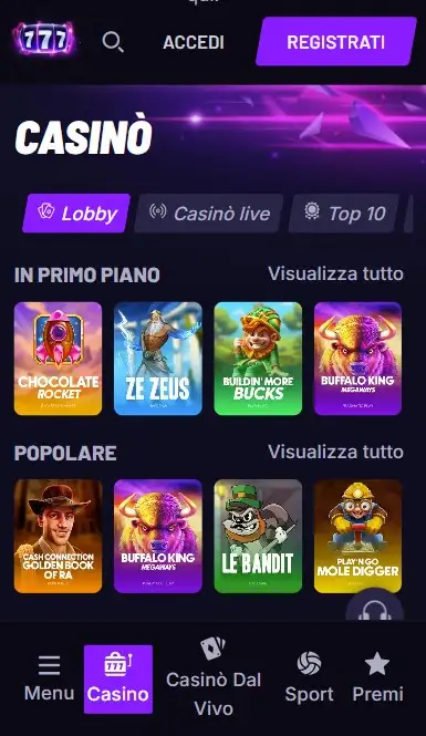 Accesso rapido ai giochi