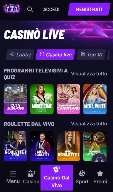 Live casino mobile