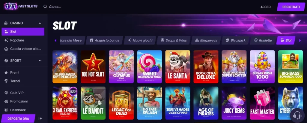 Le migliori slot su Fast Slots